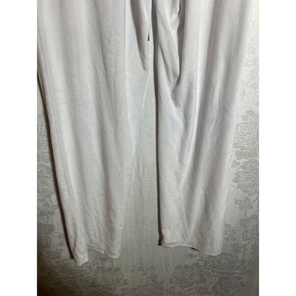 Juicy Couture Velour Track Pants Large White Silver Rhinestone Spell Out Sleep - Picture 10 of 13